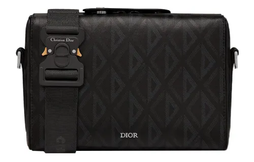 DIOR Smooth Cow Leather Messenger Bag, Handbag, Shoulder Bag, Crossbody Bag Small Men's Black
