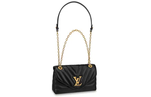 LOUIS VUITTON Lv New Wave Chain Bag Quilted Black