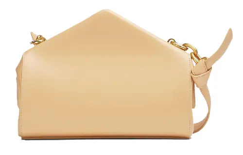 Bottega Veneta Calfskin With Lambskin One Shoulder Handbag Women's Almond Nude