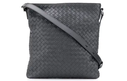 Bottega Veneta Woven Cow Leather Crossbody Bag Men's Dark Brown