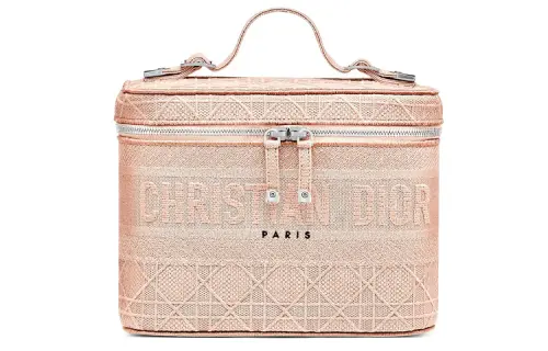 DIOR DiorTravel Canvas Toiletry Bag Travel Storage Bag Handbag Makeup Bag Women's Pink