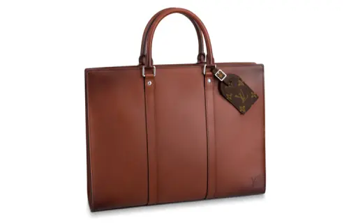 LOUIS VUITTON Sac Plat Cow Leather Sheet Music Bag, Briefcase, Laptop Bag, Handbag Men's Brown