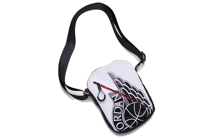 Jordan Polyester Cell Phone Pouch, Shoulder Bag, Crossbody Bag Regular Unisex Black White