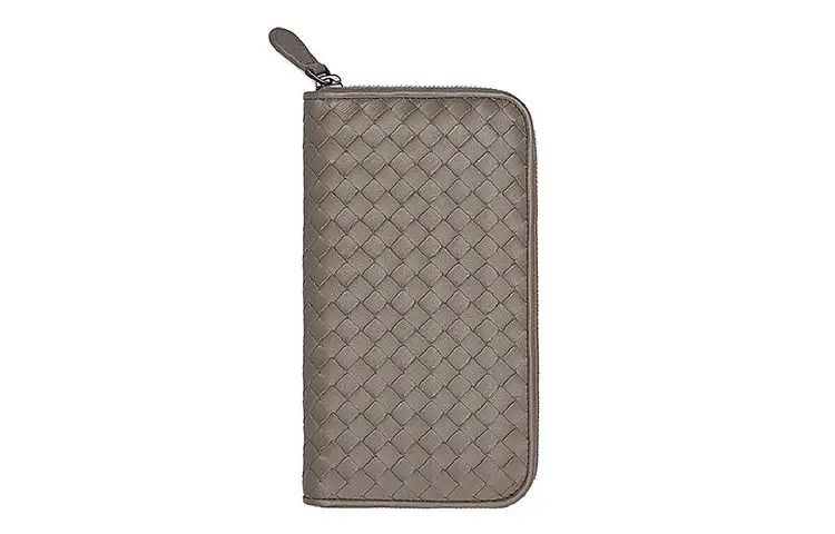 Bottega Veneta Leather Wallet Women's Gray