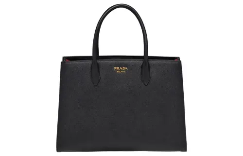 PRADA Saffiano Leather Handbag Large Women's Black