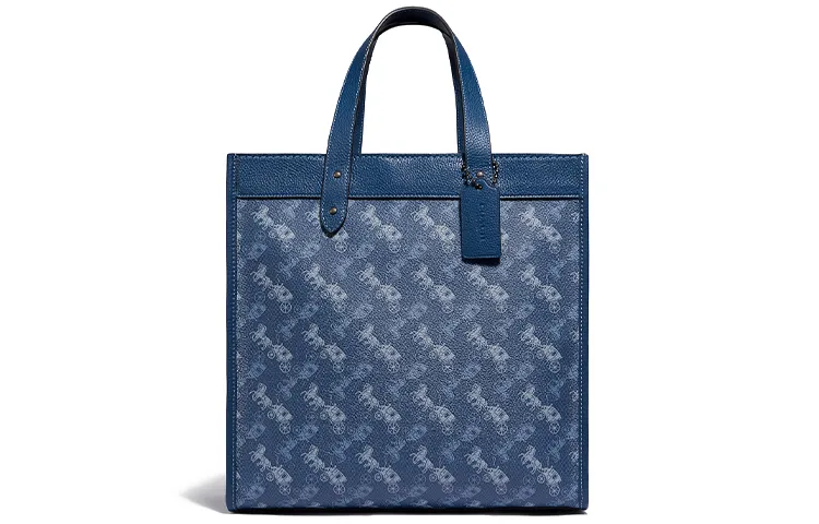 COACH Field Leather Tote Bag, Shopping Bag, Shoulder Bag, Crossbody Bag, Handbag Large Women's Blue