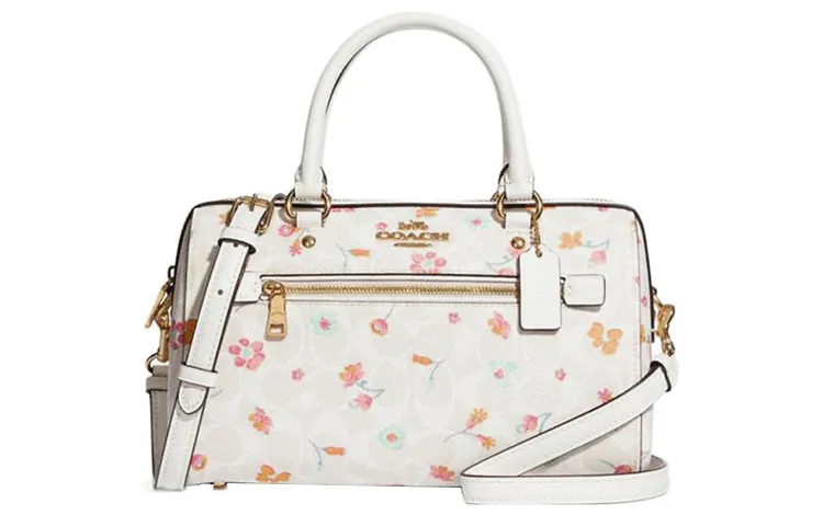 COACH Rowan PVC With Skin Shoulder Bag, Crossbody Bag, Handbag Medium Women's White