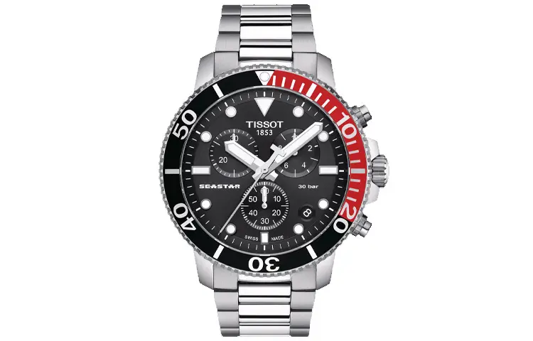 TISSOT Starfish Collection Quartz Movement Men's Watches Watch 45.5mm Black Dial Stainless Steel Case