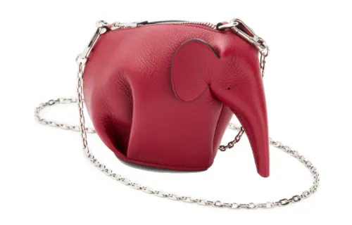 LOEWE Cow Leather Little Elephant Bag, Handheld Shoulder Bag, Crossbody Bag Women's Red