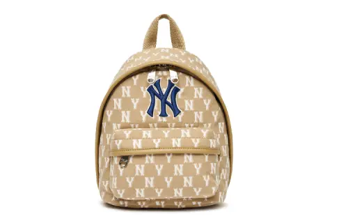 MLB Monogram Collection Cotton Backpack Mini Women's Khaki Brown