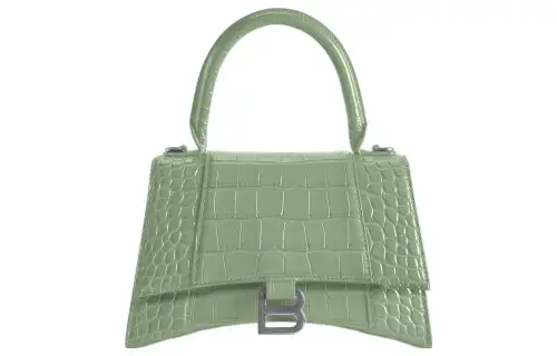 Balenciaga Hourglass Cow Leather Hourglass Bag, One Shoulder Handbag, Crossbody Bag Small Women's Light Green