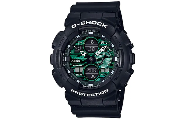 CASIO Men Liquid Crystal/Analog Dual Display Series Black Watch GA-140MG-1A