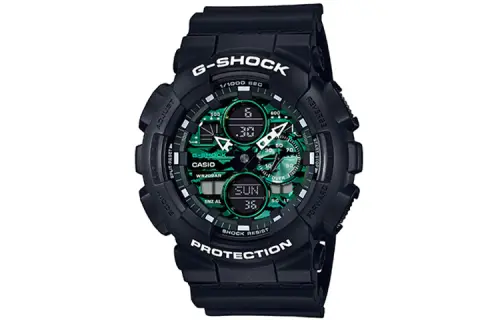 CASIO Men Liquid Crystal/Analog Dual Display Series Black Watch GA-140MG-1A