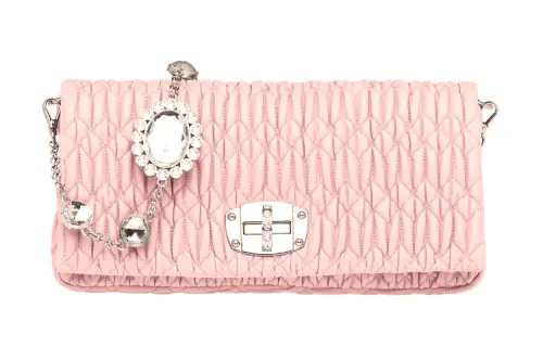 MIU MIU Sheepskin Handbag, Shoulder Bag Women's Pink