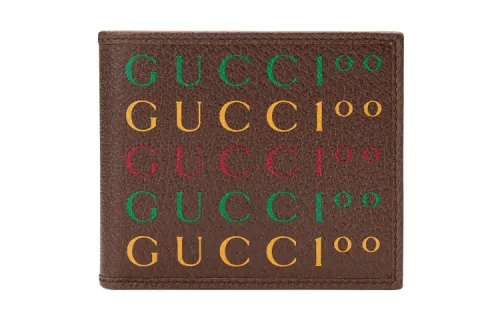 GUCCI Leather Wallet Men's Brown