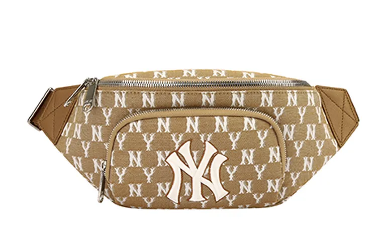 MLB Monogram Fabric Combo Bag, Crossbody Fanny Pack Regular Unisex Khaki