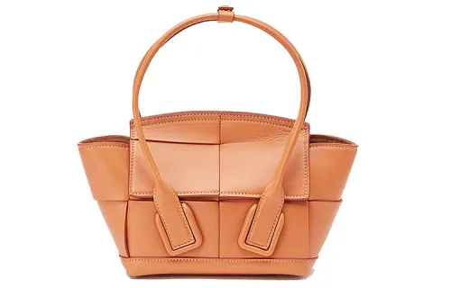 Bottega Veneta Smooth Finish Calfskin Bow And Arrow Bag, Shoulder Bag, Crossbody Handbag Mini Women's Caramel Brown