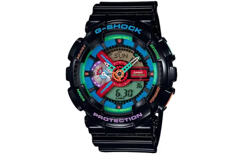 CASIO Men Liquid Crystal/Analog Dual Display Series Black Watch GA-110MC-1A