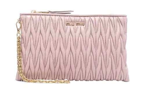 MIU MIU Sheepskin Wallet Women's Pink