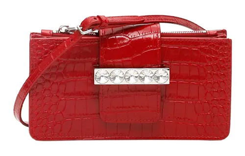 MIU MIU Cow Leather Shoulder Bag Women's Red