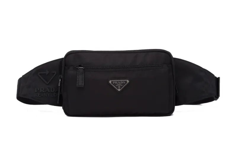 PRADA Saffiano Zip Closure Leather Crossbody Bag Sling Bag Men's Black