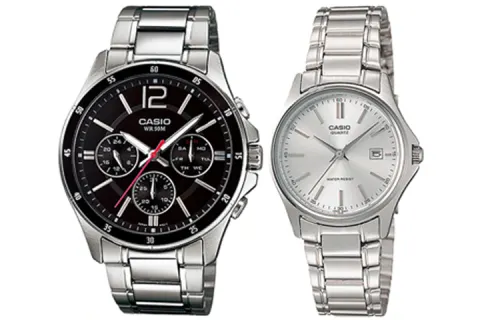 CASIO Unisex Pair Table Series Silver Watch
