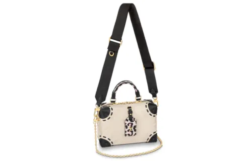 LOUIS VUITTON Petite Malle Souple Bag Wild At Heart Cream