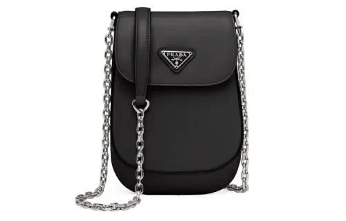 PRADA Leather Shoulder Bag, Crossbody Bag Mini Women's Black