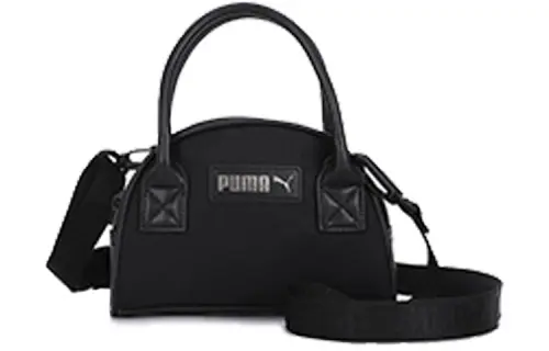 PUMA Artificial Leather Handbag, Shoulder Bag, Crossbody Bag Regular Women's Black