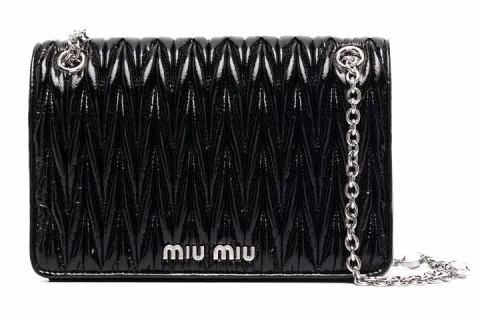 MIU MIU Leather Handbag, Shoulder Bag Women's Black