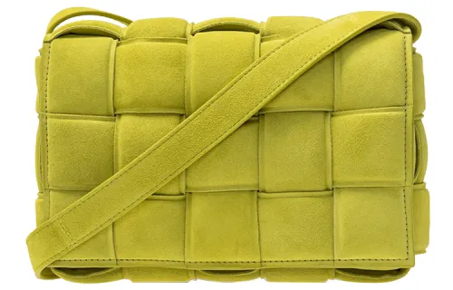 Bottega Veneta Padded Cassette Suede Lambskin Pillow Bag, Shoulder Bag, Crossbody Bag Women's Green