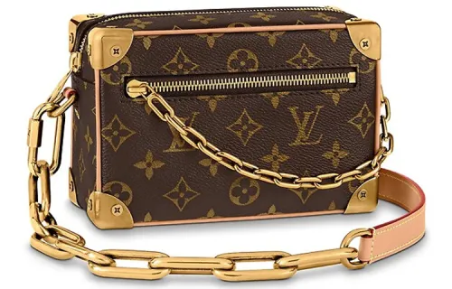 LOUIS VUITTON SOFT TRUNK Coated Canvas Box Bag, Small Square Bag, Shoulder Bag, Crossbody Bag, Handbag Mini Men's Brown