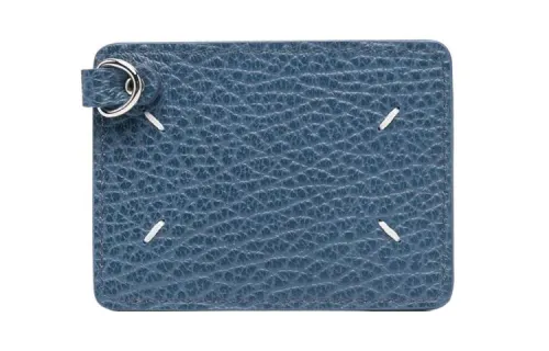 Maison Margiela Leather Card Holder Unisex Blue