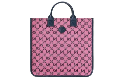 GUCCI Canvas With Leather Tote Bag, Shopping Bag, Portable Kids' Bag Kids'