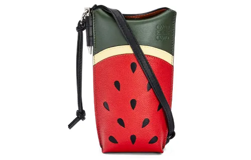 LOEWE Cotton Crossbody Bag, Shoulder Bag Women's Green Red