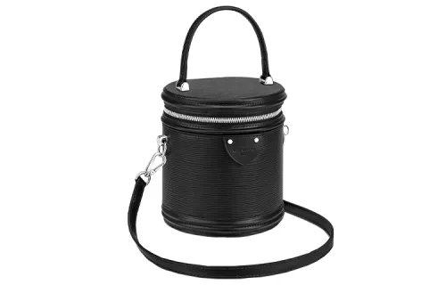 LOUIS VUITTON Cannes Leather Money Bucket Bag Cylinder Bag Handbag Regular Women's Black