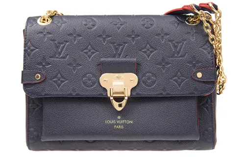 LOUIS VUITTON Vavin Cow Leather Weihan Crossbody Bag, Shoulder Bag Women's Deep Sea Blue & Red