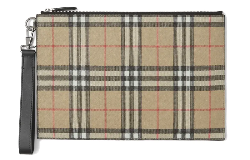 Burberry Eco Friendly Canvas Storage Bag Clutch Regular Men's Archive Beige