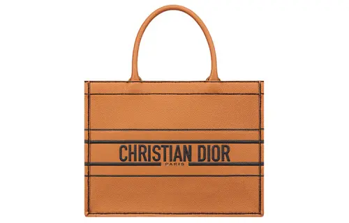DIOR BookTote Cow Leather Handbag Medium Women's Brown