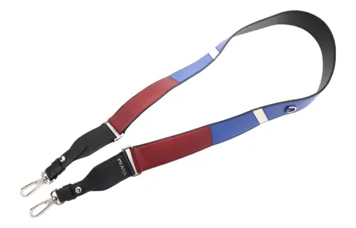 PRADA Calfskin Bag Straps Men's Black/Blue/Red