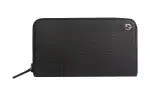 GUCCI Double G Litchi Grain Cow Leather Wallet Unisex Brown