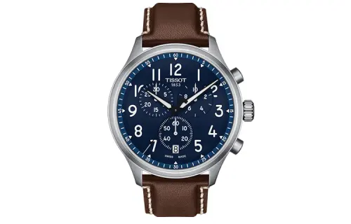 TISSOT CHRONO XL VINTAGE Quartz Movement 100m Waterproof Men's Watch 45mm Blue Dial Stainless Steel Case