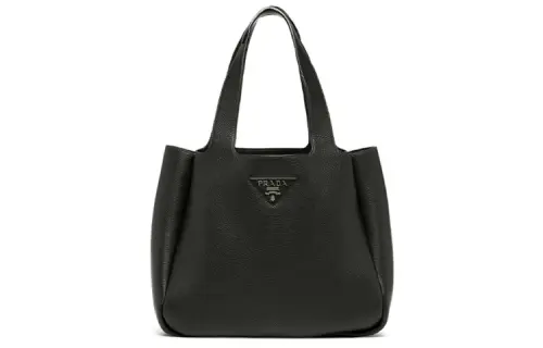 PRADA Leather Basket Bag Tote Bag, Shopping Bag, Handbag Women's Black