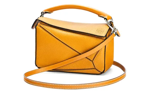 LOEWE Embossed Grain Calfskin Puzzle Bag Shoulder Bag Women's Sunflower Yellow/Candy Color