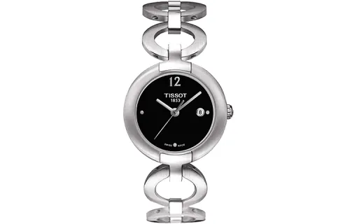 TISSOT T LADY Popular Quartz Movement Women's Watch 27.95mm Black Dial Stainless Steel Case