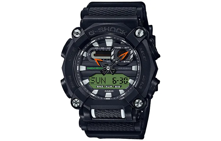 CASIO Men Liquid Crystal/Analog Dual Display Series Black Watch GA-900E-1A3