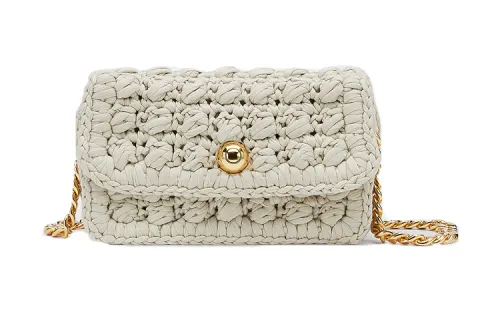 Bottega Veneta Cotton Shoulder Bag Women's Gypsum