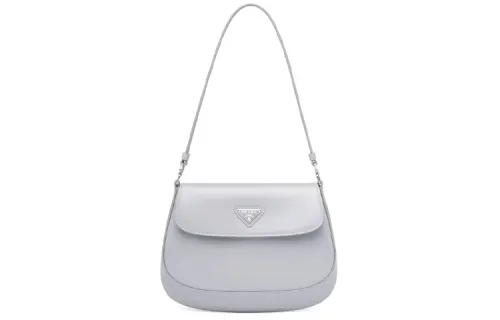 PRADA Cleo Shiny Leather Shoulder Bag, Handbag, Shoulder Bag Women's Cornflower Blue