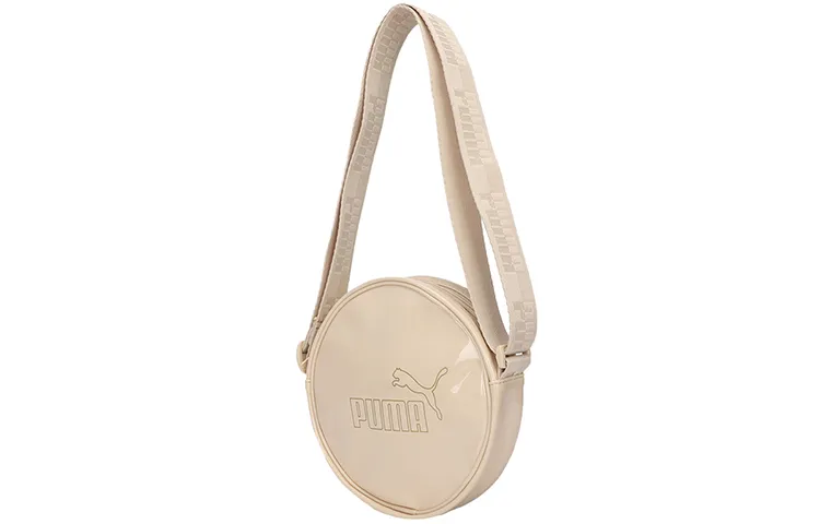 PUMA Patent Leather Round Bag, Shoulder Bag, Crossbody Bag Regular Women's Cream