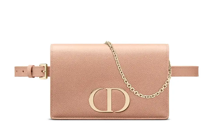 DIOR Cow Leather Fanny Pack Regular Women's Pink